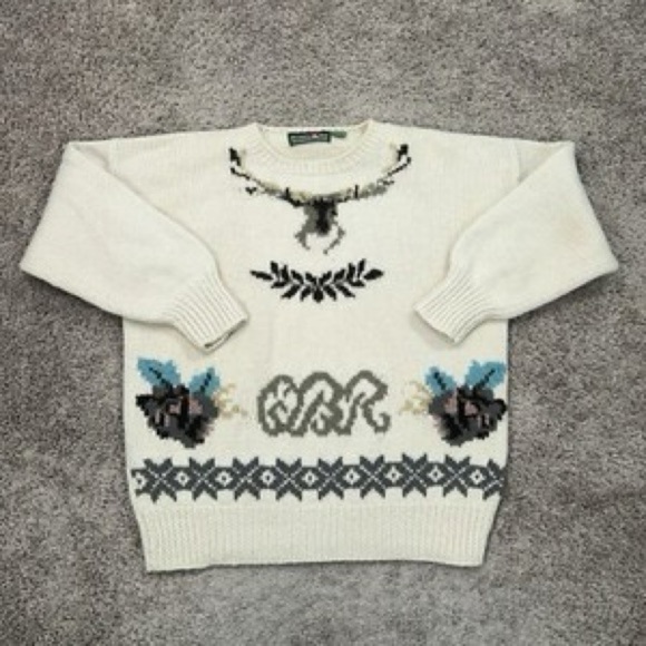 Vintage Wool Deer Patterned Sweater - Picture 2 of 5